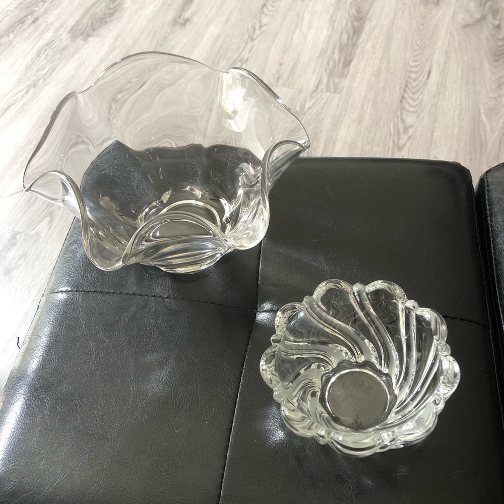 1940’s HANDBLOWN GLASS BOWLS SET.